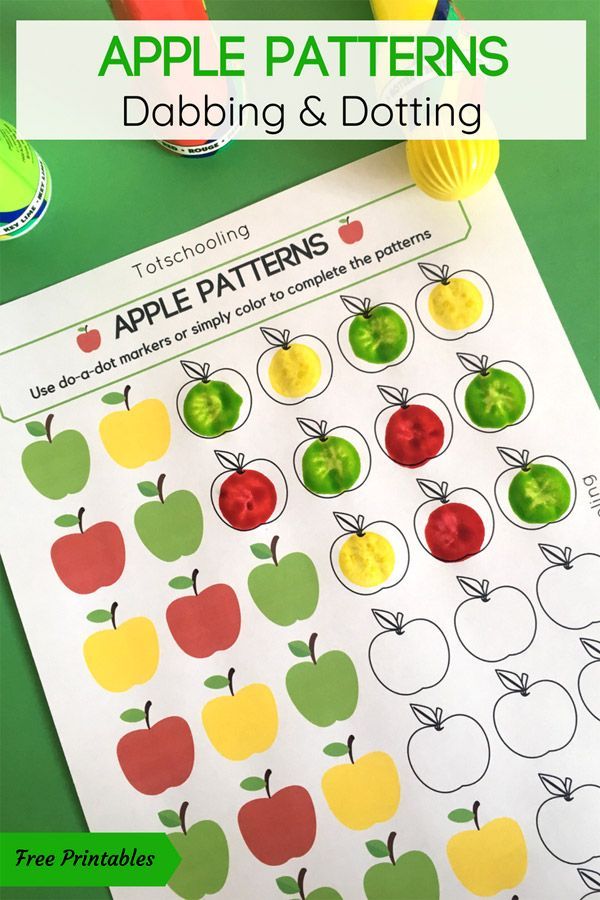 Apple Patterns Do-a-Dot Activity -   23 preschool crafts back to school
 ideas