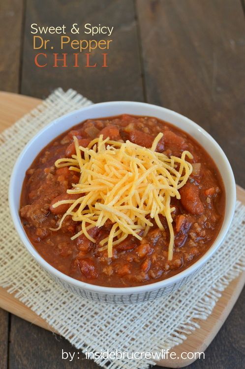 Sweet and Spicy Dr. Pepper Chili - an amazing bowl of chili that will warm you up in no time -   23 sweet chili recipes
 ideas