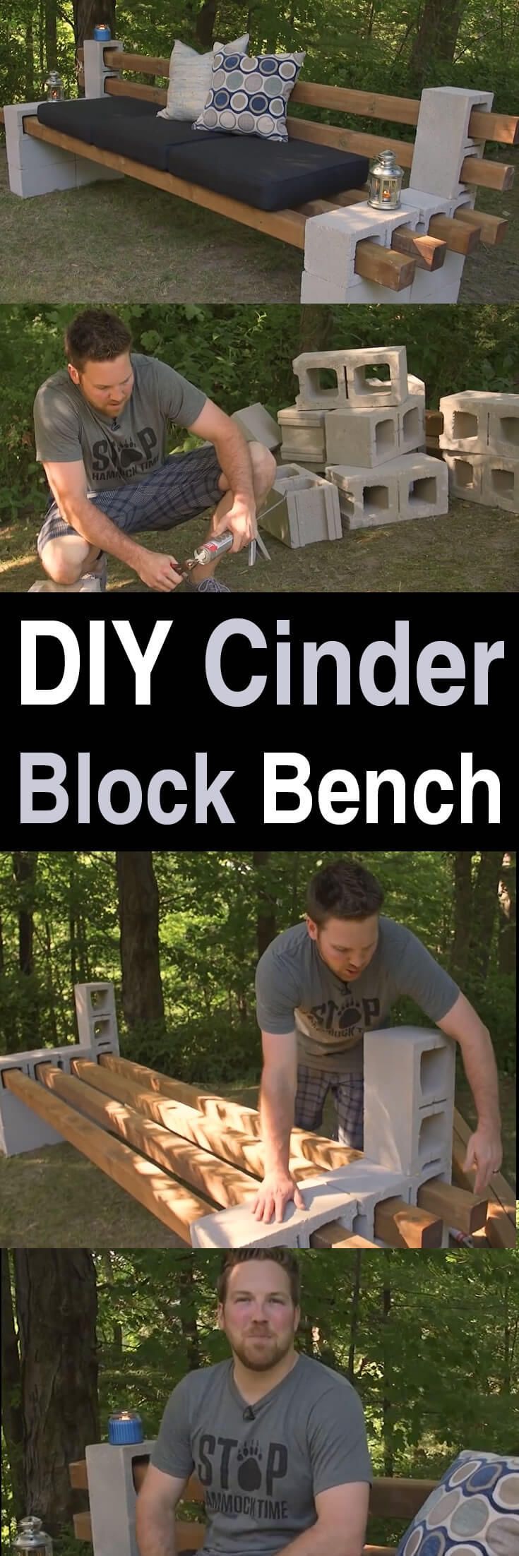 DIY Cinder Block Bench -   24 cinder block garden beds
 ideas