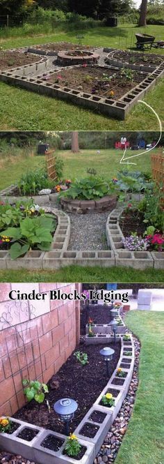 Create Awesome Garden Edging to Improve Your Curb Appeal -   24 cinder block garden beds
 ideas