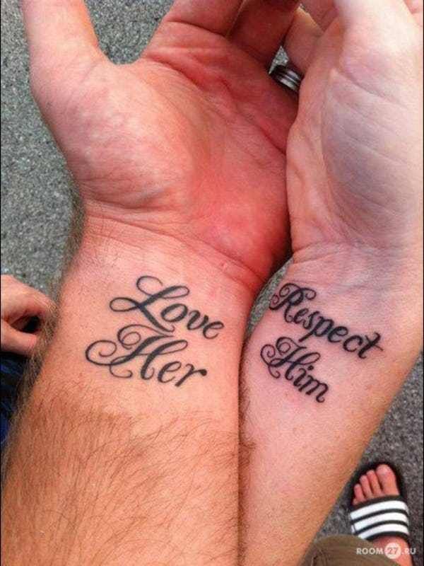 Wedding Tattoo Ideas | Pictures of Marriage & Engagement Tattoos -   24 creative couple tattoo
 ideas