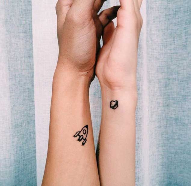 40 Tiny Tattoos That Prove Bigger Isn't Always Better -   24 creative couple tattoo
 ideas