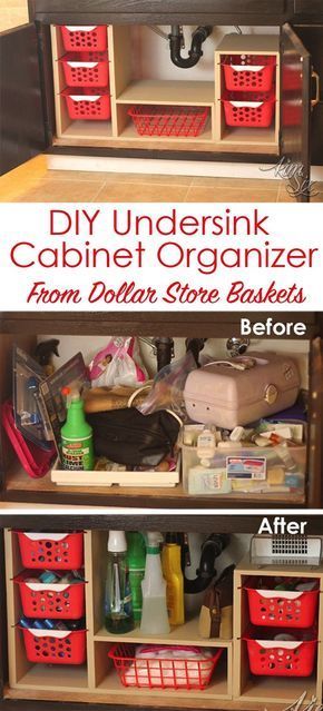 Undersink Cabinet Organizer with Pull Out Baskets -   24 diy home dollar store ideas