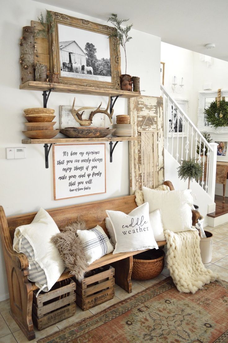 My Rustic Wintery Entryway -   24 entryway decor shelf
 ideas