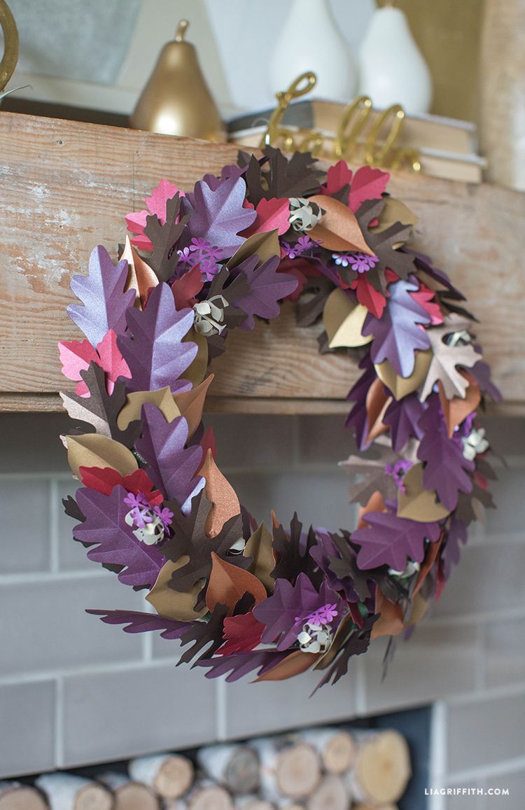 Fall Paper Leaf Wreath -   24 fall paper crafts
 ideas