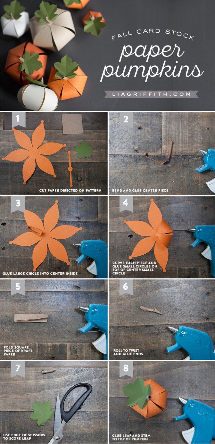 DIY Paper Pumpkin -   24 fall paper crafts
 ideas