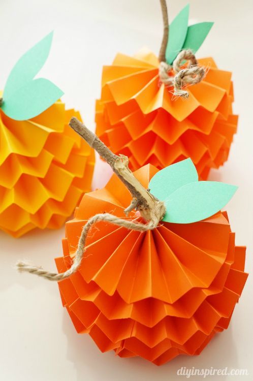 How to Make Paper Pumpkins for Fall -   24 fall paper crafts
 ideas
