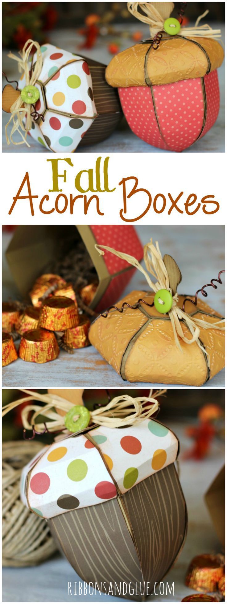 Fall Acorn Boxes -   24 fall paper crafts
 ideas