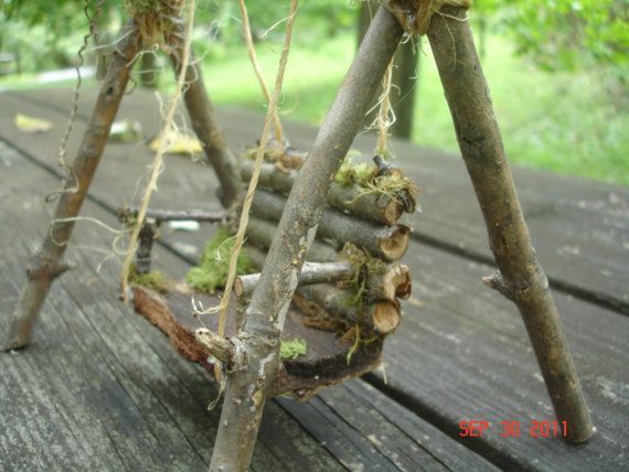 fairy house stuff! I am going to make this!! -   24 garden seating swing
 ideas