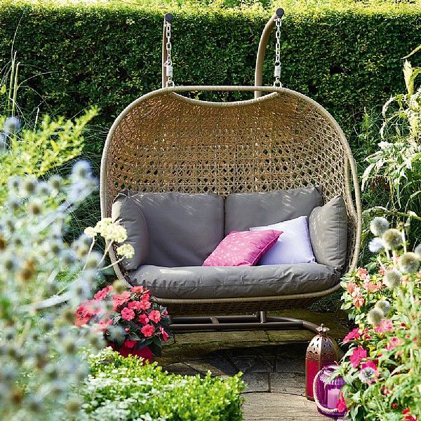 Bramblecrest Frampton Double Hanging Cocoon Seat -   24 garden seating swing
 ideas