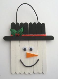 24 popsicle stick snowman
 ideas