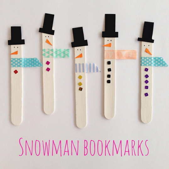 Last Minute Christmas Craft Ideas for Kids - Crafty Morning - snowman popsicle stick bookmarks -   24 popsicle stick snowman
 ideas