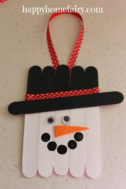 Popsicle Stick Snowman Door Hanger -   24 popsicle stick snowman
 ideas