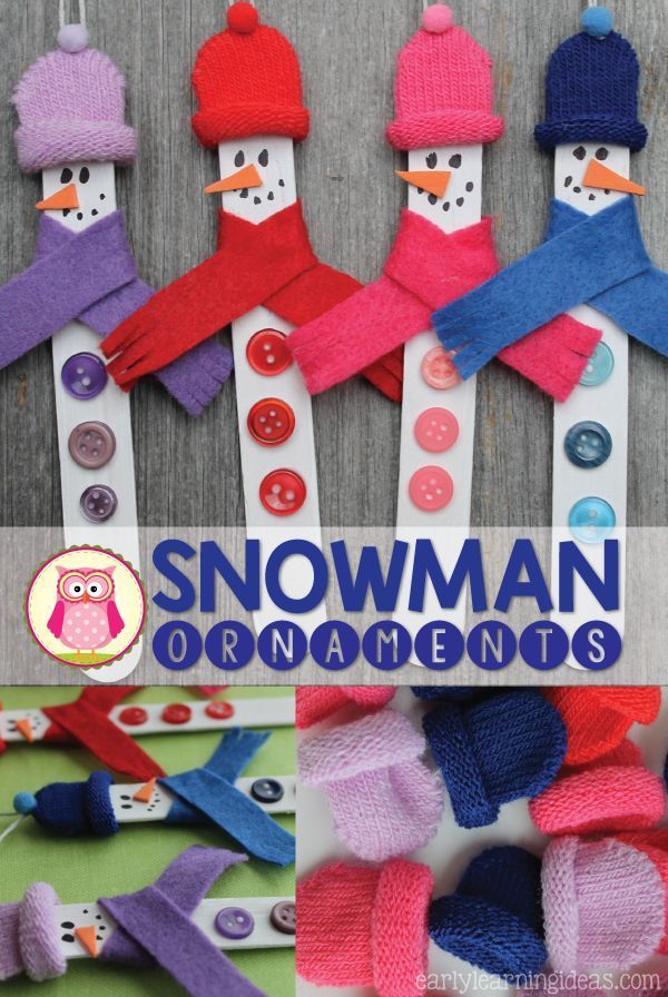 Snowman Crafts for Kids: a DIY Snowman Christmas Ornament -   24 popsicle stick snowman
 ideas