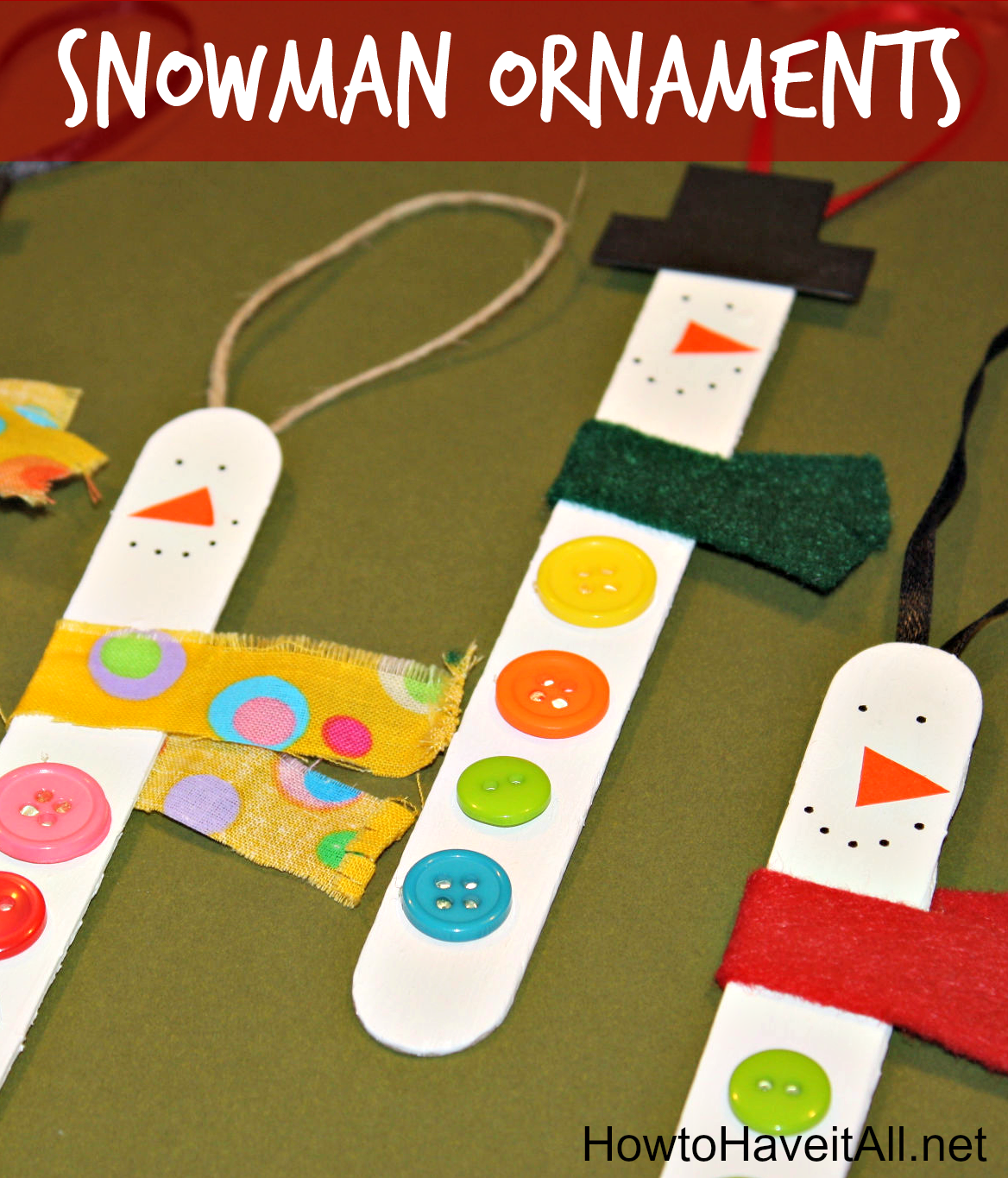 Easy Craft: Popsicle Stick Snowman Ornaments -   24 popsicle stick snowman
 ideas