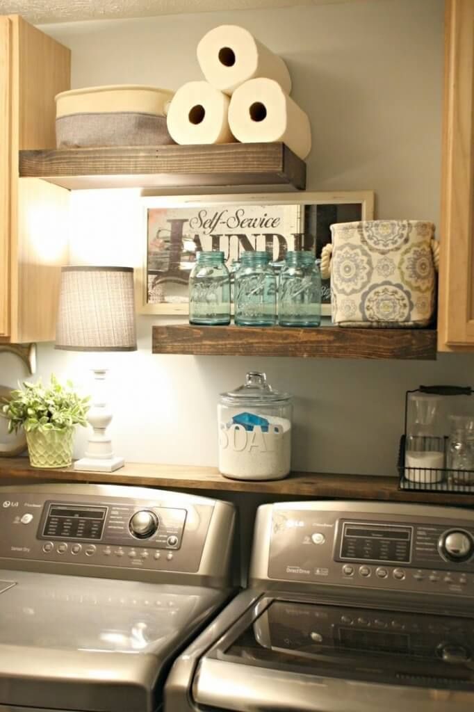 25 Ways to Give Your Laundry Room a Vintage Makeover -   24 small decor wood
 ideas