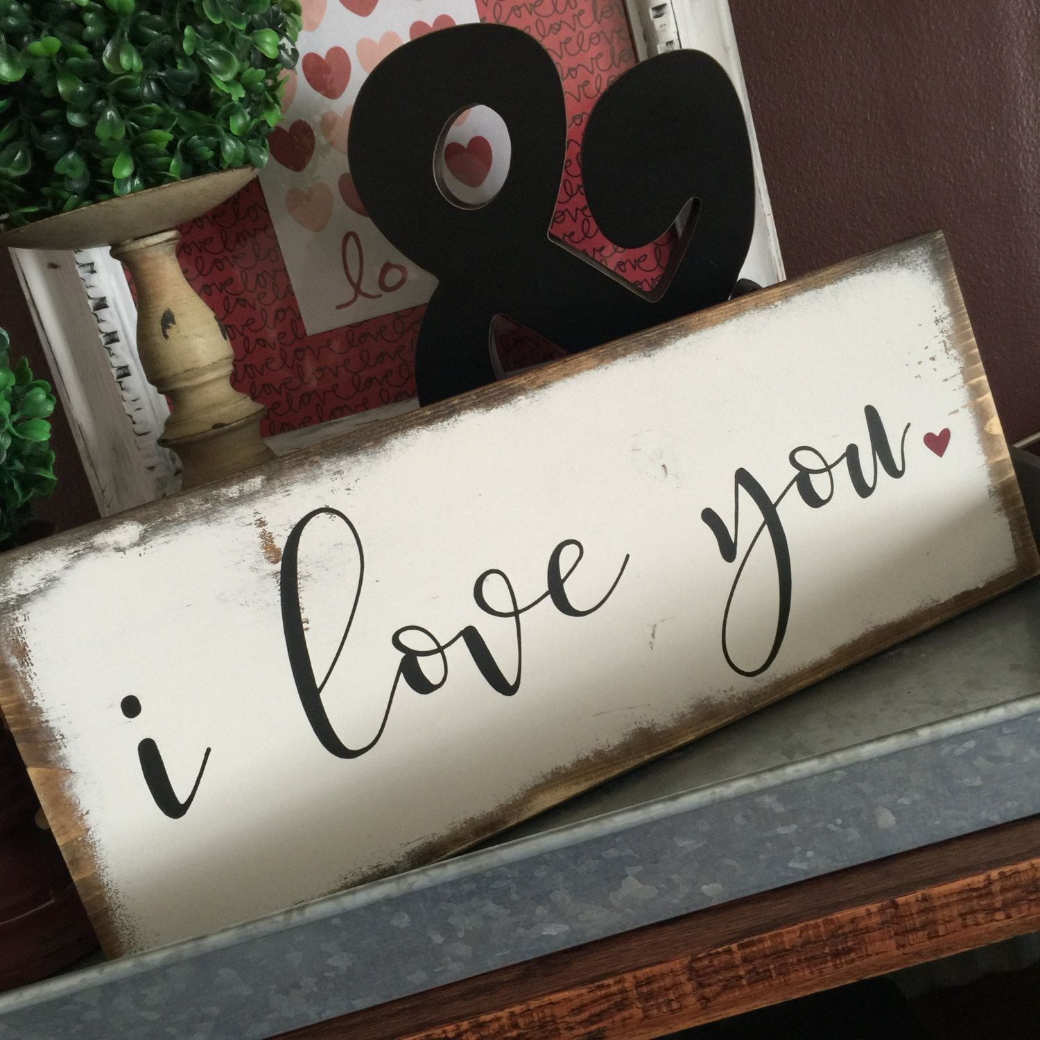I love you | Small wood sign | 6x14