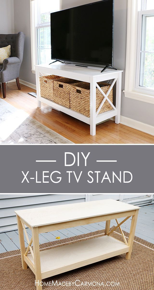 DIY X-Leg TV Stand -   24 small decor wood
 ideas