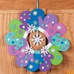 Christmas Winter Mitten Glove Wreath Craft Kit for Kids | eBay -   24 winter crafts mittens
 ideas