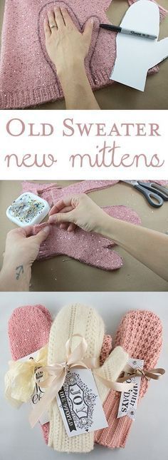Sweater Mittens -   24 winter crafts mittens
 ideas