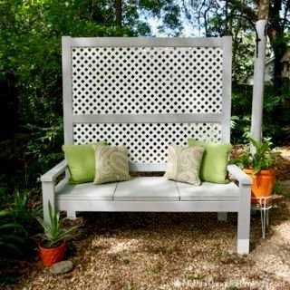 Outdoor Privacy Bench With Concrete Seat -   24 zen garden bench
 ideas
