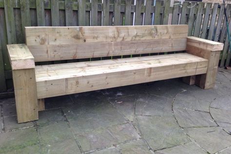 9ft railway sleeper bench and garden seat -   24 zen garden bench
 ideas