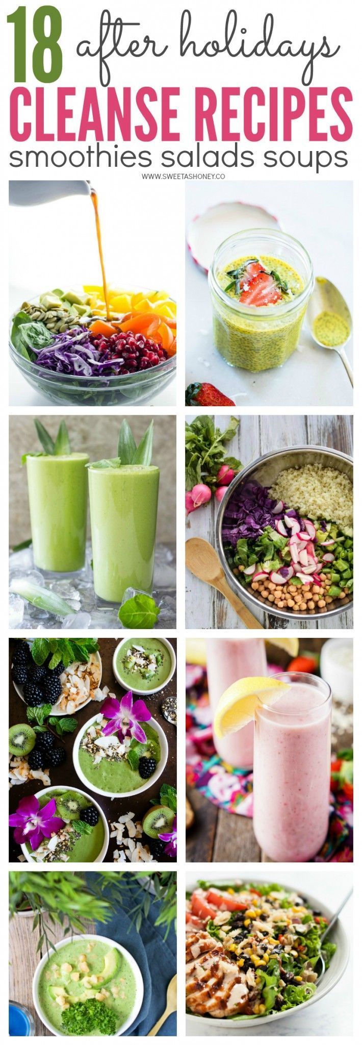 18 after holidays cleanse recipes.Juice, soup, smoothie, clean eating recipes to detox to lose weight after Christmas and New Year. -   25 cleanse diet meals
 ideas