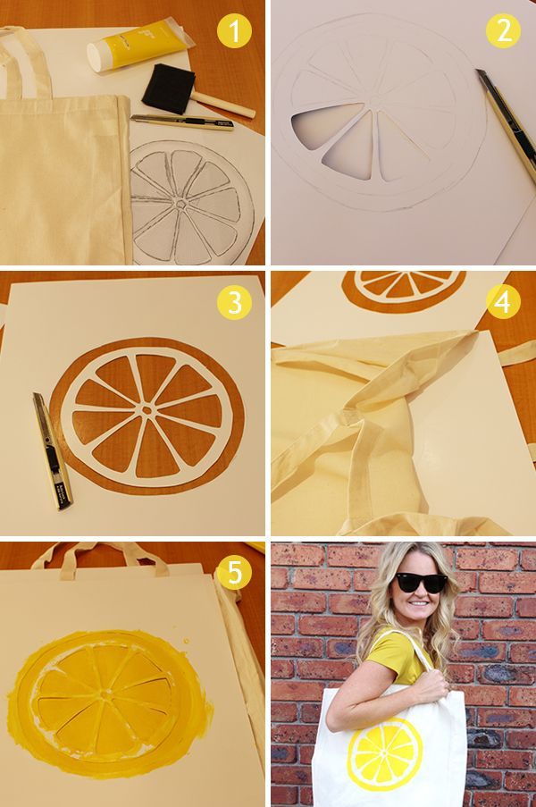 DIY Printed Tote Bag... Love the Lemon! (Gym Bag) -   25 diy bag design
 ideas