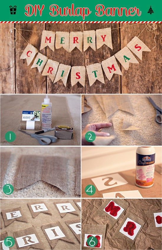 DIY Burlap Banner tutorial -   25 diy christmas banner
 ideas