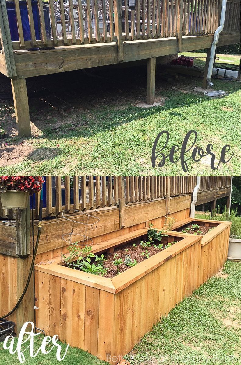 They nail cedar boards into their deck. What it becomes? This back porch build-out idea is brilliant! -   25 garden beds wall
 ideas