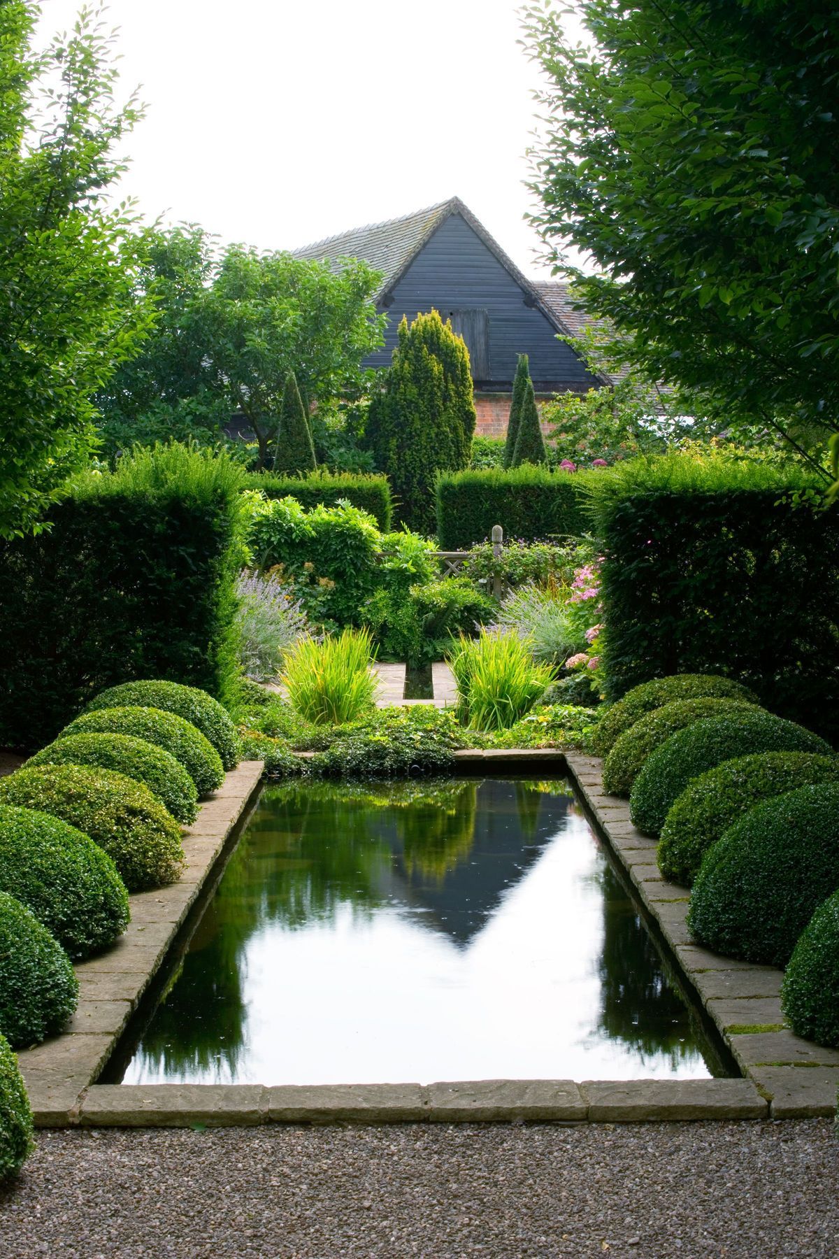 Garden Pond with Boxwood Borders | Landscape Design India Inc. -   25 garden pond design
 ideas