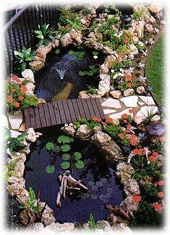 Lawn ponds, patio ponds, goldfish ponds, waterfalls, plantainers ... -   25 garden pond design
 ideas