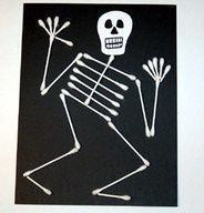 Q-Tip skeleton! We made these in the arts and crafts club after-school program. -   25 halloween crafts for school
 ideas