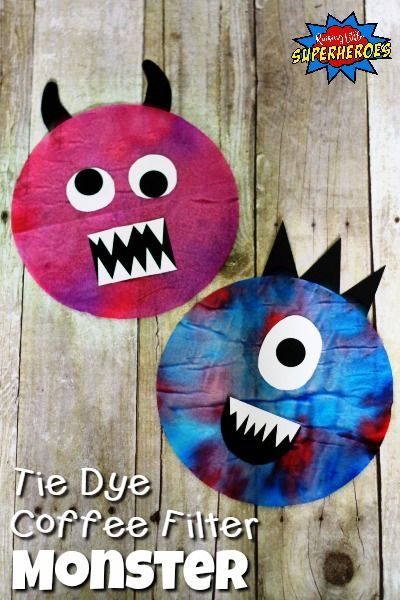 How To Make A Tie Dye Coffee Filter Monster For Halloween - -   25 halloween crafts for school
 ideas