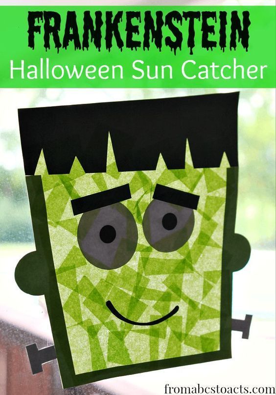 Frankenstein Sun Catcher Craft for Kids -   25 halloween crafts for school
 ideas