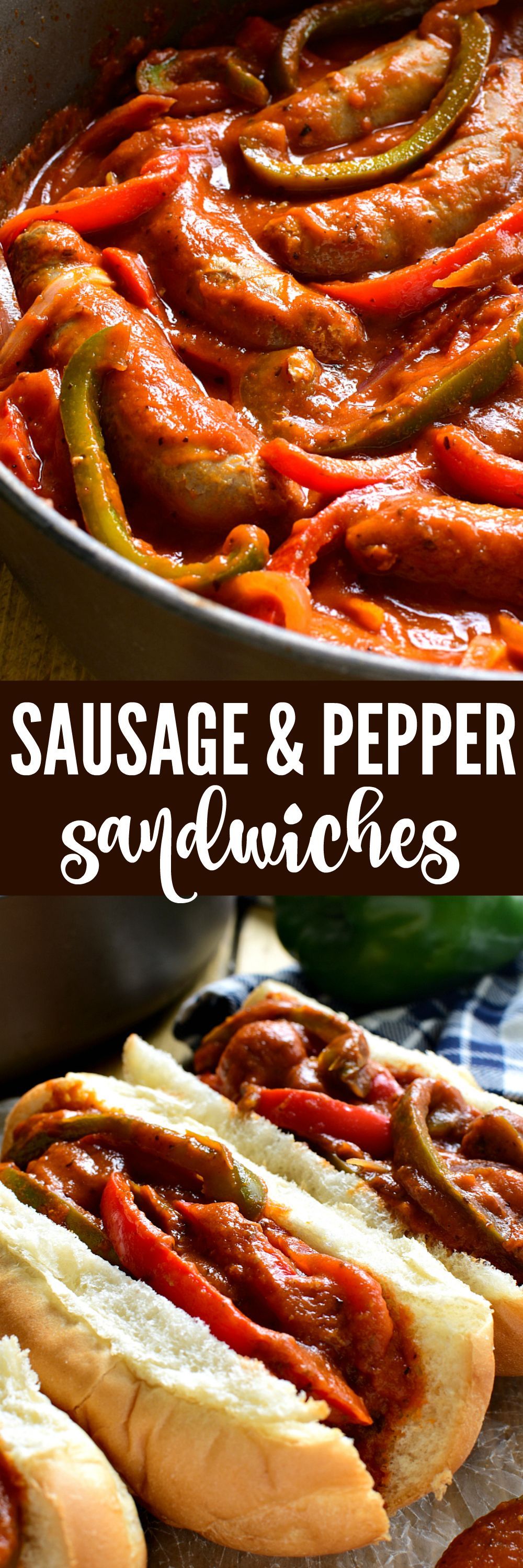 CAs Recipes | These Sausage & Pepper Sandwiches are like comfort in a sandwich roll! They combine the delicious flavor of Italian Sausages with fresh red & green peppers, onion, spices, and marinara sauce. Perfect for game days or easy weeknight dinners...they're sure to become a new family favorite! -   25 hot sausage recipes
 ideas