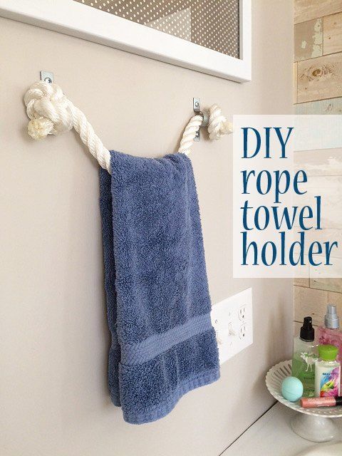 DIY Rope Towel Holder -   25 industrial beach decor
 ideas