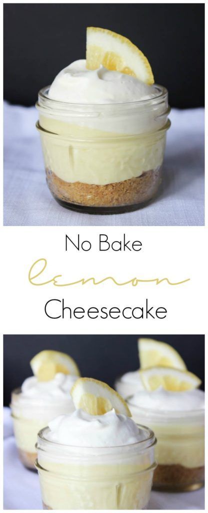 No Bake Lemon Cheesecake -   25 mason jar pies
 ideas