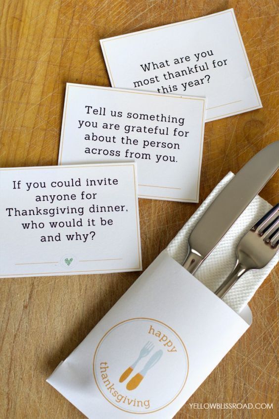 Download Free Printable Thanksgiving Conversation Starters -   25 ribbon crafts thanksgiving
 ideas
