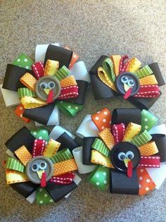 diy christmas hairbows | Hair&Bows for the Girls -   25 ribbon crafts thanksgiving
 ideas
