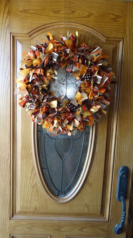 Country Is...: DIY Ribbon/Material Fall Wreath -   25 ribbon crafts thanksgiving
 ideas