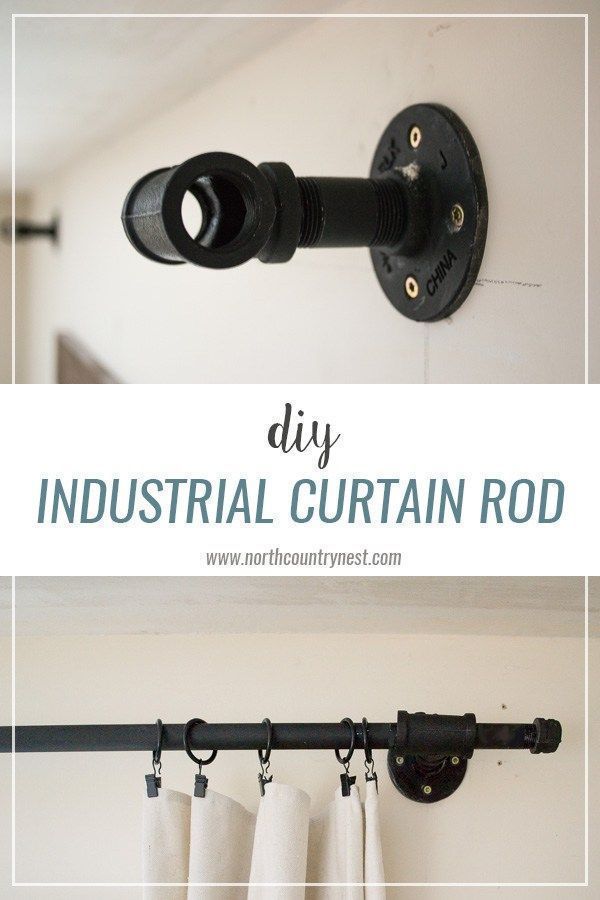 How to Make an Industrial Curtain Rod -   18 apartment decor industrial
 ideas