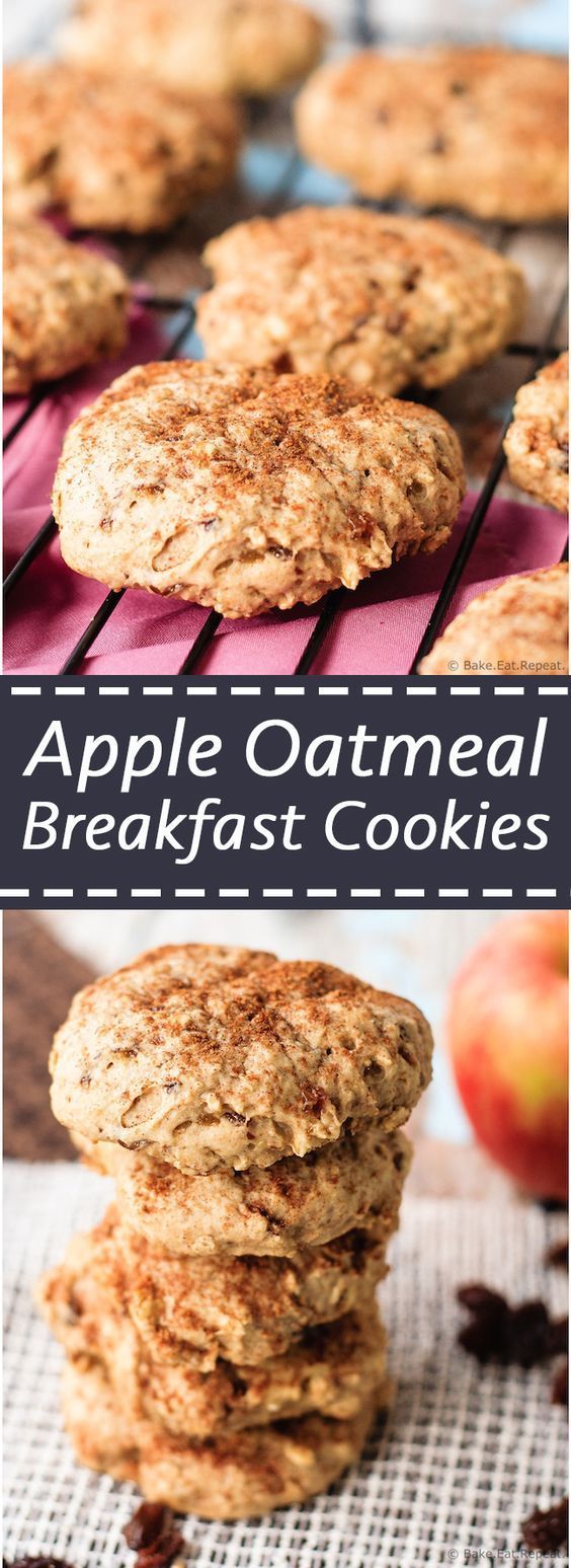 Apple Oatmeal Breakfast Cookies - Soft apple oatmeal breakfast cookies that are a hit with the kids! The perfect healthy snack for the lunchbox, or as an on-the-go breakfast! -   19 healthy recipes for picky eaters
 ideas