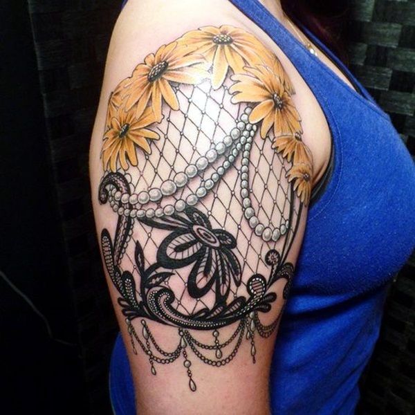 45 Attractive Lace Tattoo Designs that’re really chic -   19 lace tattoo design
 ideas
