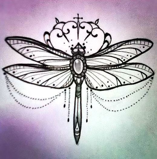 Girly Dragonfly Tattoo Design -   19 lace tattoo design
 ideas