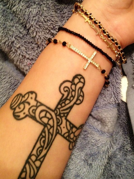 I already have a cross tat but if I didn't this would be my next one. -   19 traditional cross tattoo
 ideas