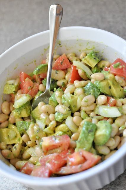 Avocado & White Bean Salad with Vinaigrette - (Free Recipe below) -   19 vegetarian recipes vegan
 ideas