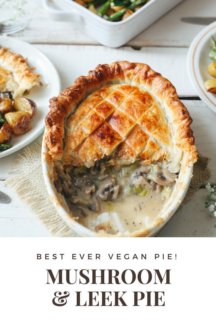 Mushroom and Leek Pie #vegan -   19 vegetarian recipes vegan
 ideas