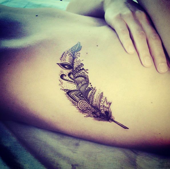 63 Super Cool Tattoos for Women -   20 feather music tattoo
 ideas