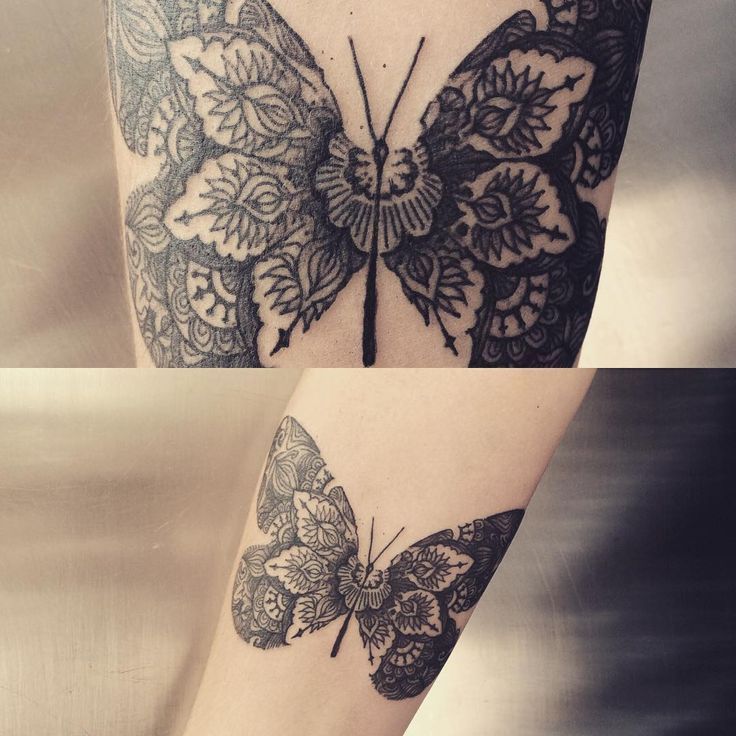 ·Butterfly Mandala Tattoo· by Ynnopya and Daniel Berdiel #beautytatoos -   20 mandala butterfly tattoo
 ideas